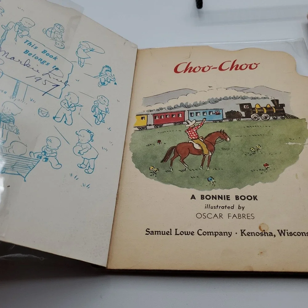 Vintage Bonnie Books Lot of 4 Peek A Boo Ladybug Choo Choo Fire Engine Childrens